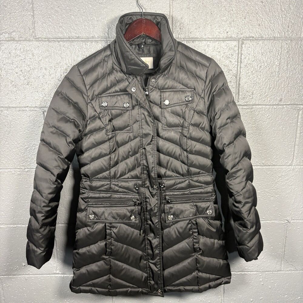 Laundry Shelli Segal Down Puffer Coat Women's S Black Long Utility Winter Jacket
